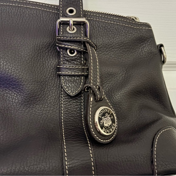 EUC Dooney & Bourke All Weather Leather Dark Brown Satchel Silver Hardware - Picture 2 of 13